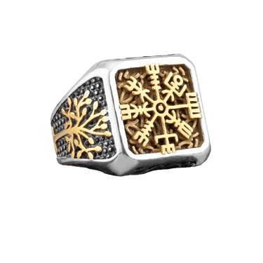 Bague Vegvisir et Arbre de Vie